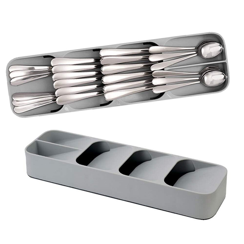 Cutlery tray box with compartments for organizing utensils and cutlery Cutlery tray box with compartments for organizing utensils and cutlery